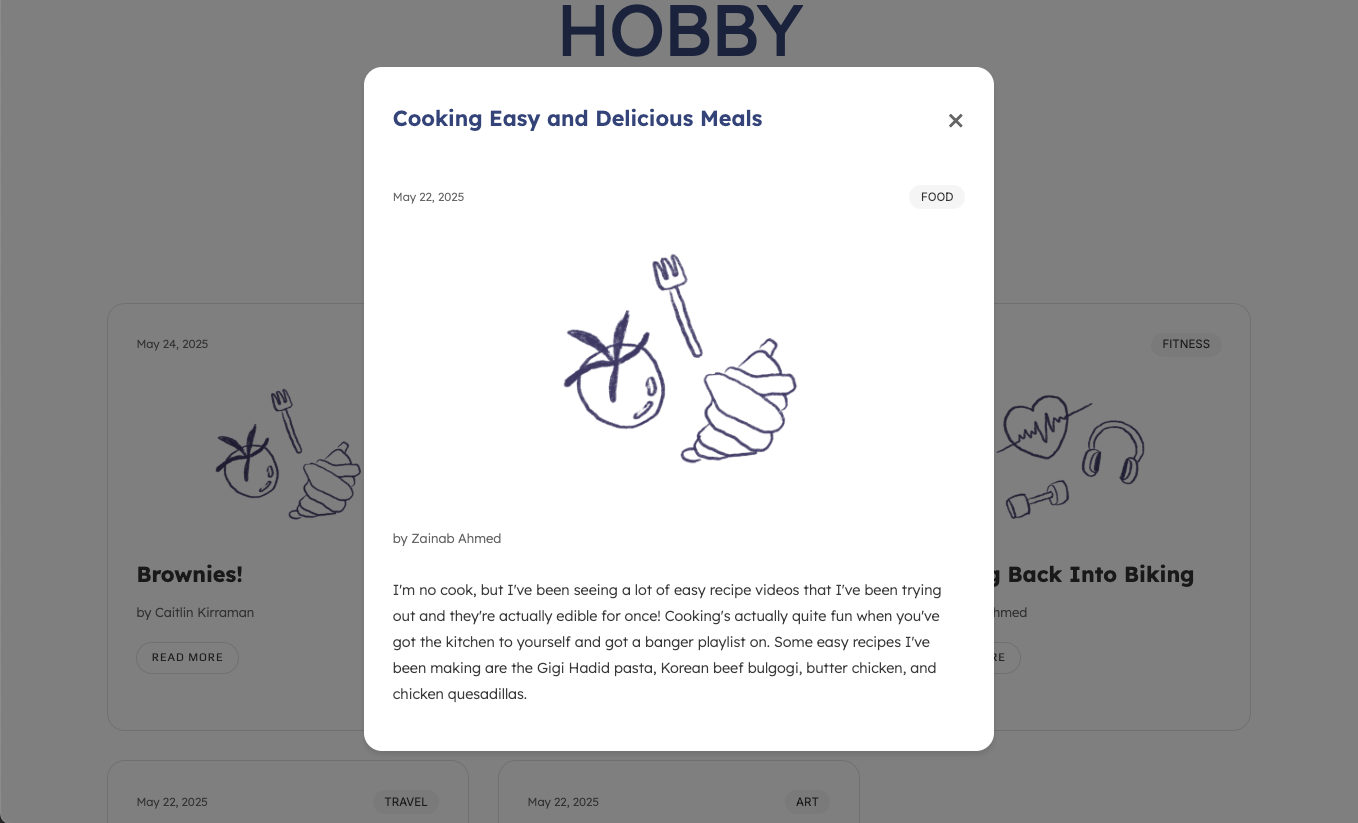 Hobby Blog site screenshot 2